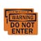 Signmission Do Not Enter OSHA Warning Sign, Vinyl Decal, 10in W x 7in L, 2PK OS-2PACK-WS-D-710-L-19656 - alternate 1